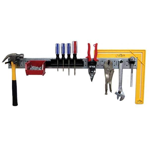 Wall Control - 32" Wide x 2-1/2" High Peg Board Kit - 2 Panels, Galvanized Steel, Galvanized/Black - Industrial Tool & Supply