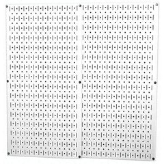 Wall Control - 32" Wide x 32" High Peg Board Storage Board - 2 Panels, Metal, White - Industrial Tool & Supply