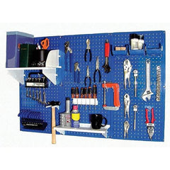 Wall Control - 48" Wide x 32" High Peg Board Kit - 3 Panels, Metal, Blue/White - Industrial Tool & Supply