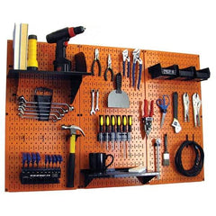 Wall Control - 48" Wide x 32" High Peg Board Kit - 3 Panels, Metal, Orange/Black - Industrial Tool & Supply
