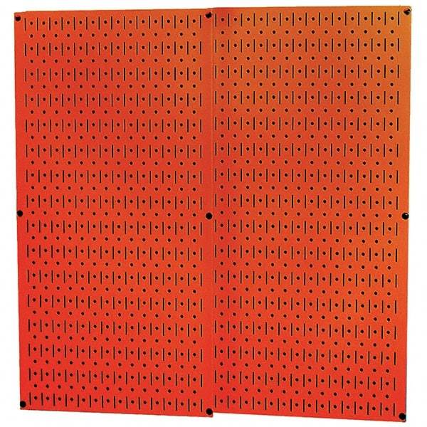 Wall Control - 32" Wide x 32" High Peg Board Storage Board - 2 Panels, Metal, Orange - Industrial Tool & Supply