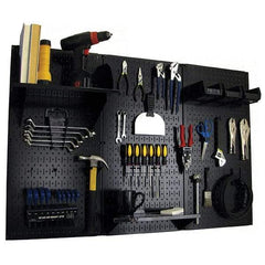 Wall Control - 48" Wide x 32" High Peg Board Kit - 3 Panels, Metal, Black - Industrial Tool & Supply