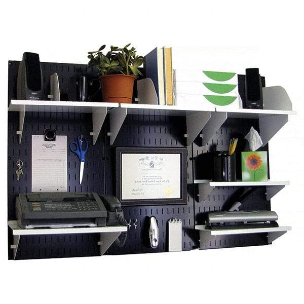Wall Control - 48" Wide x 32" High Industrial Steel Tool Board System - 3 Panels, Metal, Black/White - Industrial Tool & Supply
