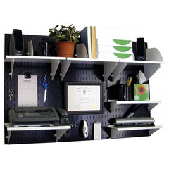 Wall Control - 48" Wide x 32" High Industrial Steel Tool Board System - 3 Panels, Metal, Black/White - Industrial Tool & Supply