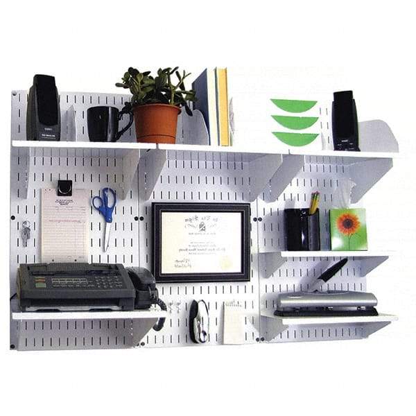 Wall Control - 48" Wide x 32" High Industrial Steel Tool Board System - 3 Panels, Metal, White - Industrial Tool & Supply
