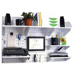 Wall Control - 48" Wide x 32" High Industrial Steel Tool Board System - 3 Panels, Metal, White - Industrial Tool & Supply