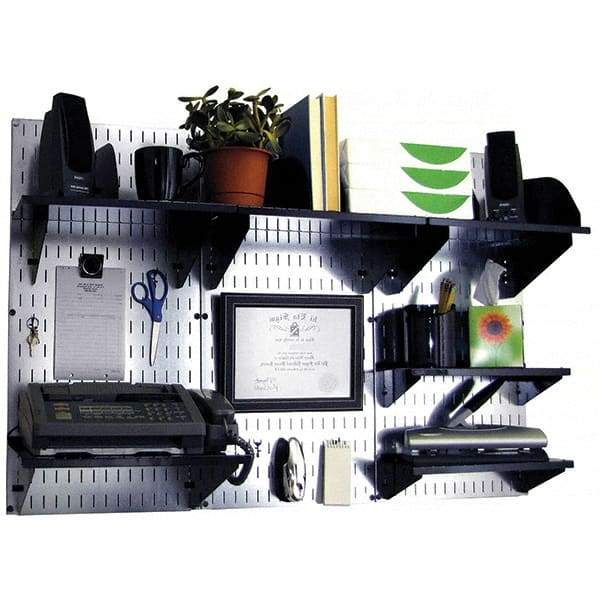 Wall Control - 48" Wide x 32" High Industrial Steel Tool Board System - 3 Panels, Galvanized Steel, Galvanized/Black - Industrial Tool & Supply