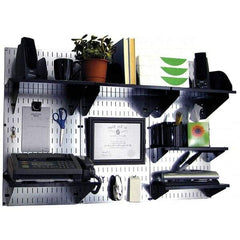 Wall Control - 48" Wide x 32" High Industrial Steel Tool Board System - 3 Panels, Galvanized Steel, Galvanized/Black - Industrial Tool & Supply