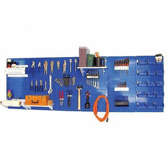 Wall Control - 96" Wide x 32" High Peg Board Kit - 6 Panels, Metal, Blue/White - Industrial Tool & Supply