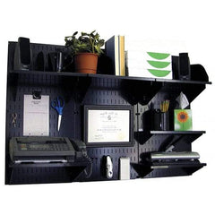 Wall Control - 48" Wide x 32" High Industrial Steel Tool Board System - 3 Panels, Metal, Black - Industrial Tool & Supply