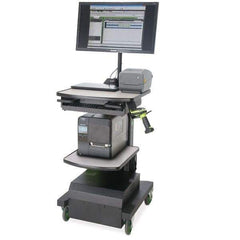 NewCastle Systems - 200 Lb Capacity, 2 Shelf Mobile Computer Workstation - 24" Wide x 26" Deep x 43" High, Steel - Industrial Tool & Supply