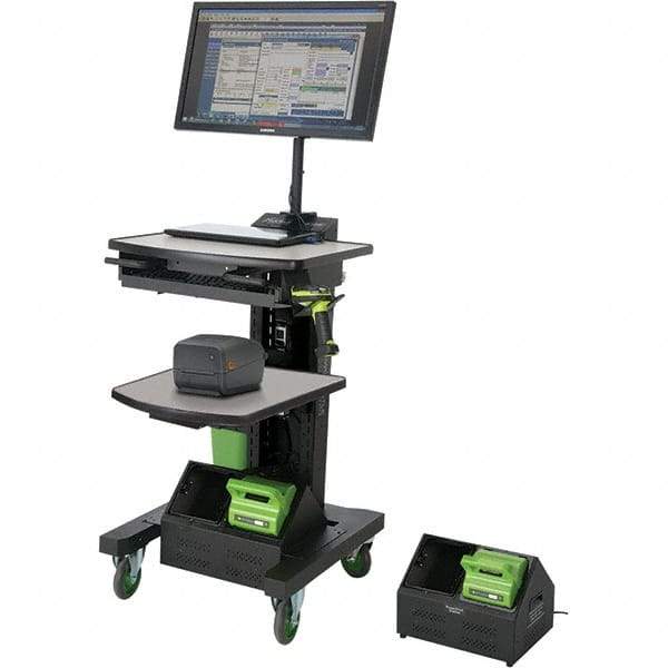 NewCastle Systems - 200 Lb Capacity, 2 Shelf Mobile Powered Cart - 24" Wide x 26" Deep x 43" High, Steel - Industrial Tool & Supply