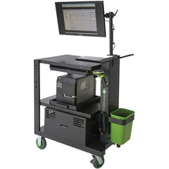 NewCastle Systems - 400 Lb Capacity, 3 Shelf Mobile Computer Workstation - 26" Wide x 35-1/2" Deep x 43" High, Steel - Industrial Tool & Supply