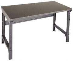 Edsal - 60 Wide x 30" Deep x 29" High, Steel Workbench - Straight Square Edge, Adjustable Height Legs - Industrial Tool & Supply