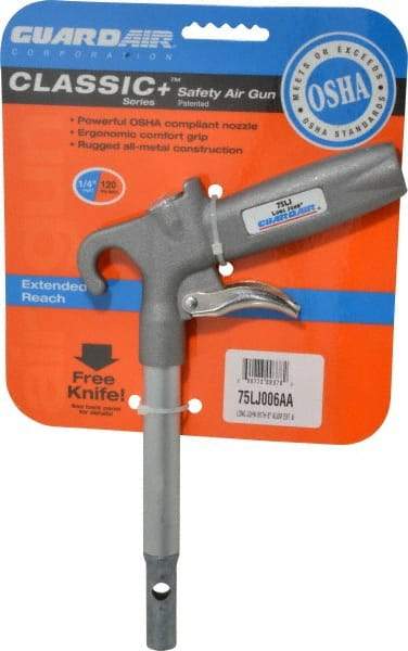 Guardair - 150 Max psi Pistol Grip Blow Gun - 1/4 NPT, 6" Tube Length, Aluminum - Industrial Tool & Supply