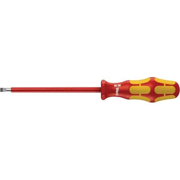 Wera - Insulated Slotted Screwdriver - 200mm Blade Length, Ergonomic Handle - Industrial Tool & Supply