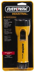 Rayovac - Incandescent Bulb, Industrial/Tactical Flashlight - Yellow Body, 2 D Batteries Not Included - Industrial Tool & Supply