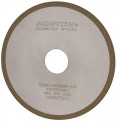 Norton - 6" Diam x 1-1/4" Hole x 1/8" Thick, 100 Grit Surface Grinding Wheel - Diamond, Type 1A1, Fine Grade, Resinoid Bond - Industrial Tool & Supply