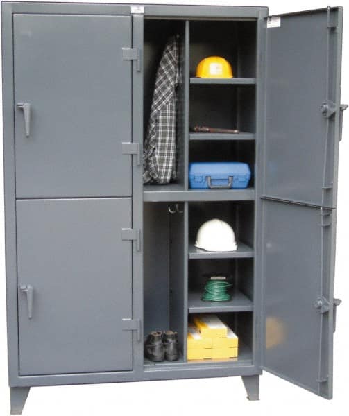 Strong Hold - 2 Door, 2 Tier, Storage Cabinets & Lockers - Industrial Tool & Supply