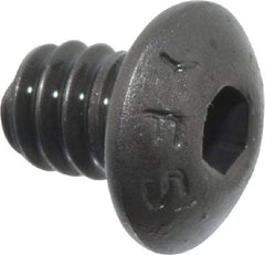 Value Collection - #6-32 UNC Hex Socket Drive, Button Screw - Alloy Steel, Black Oxide Finish, Fully Threaded, 3/16" Length Under Head - Industrial Tool & Supply