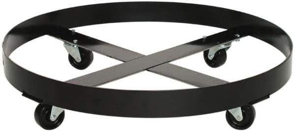 Eagle - 1,000 Lb Load Capacity, 10 Gal Drum Dolly - 31" Wide x 7" High, Polyethylene Wheels - Industrial Tool & Supply