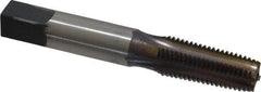 Reiff & Nestor - 1/16-27 NPT Thread, 4 Flute Standard Pipe Tap - 2-1/8" OAL, 11/16" Thread Length, 5/16" Shank Diam, Blue Diamond Finish, High Speed Steel - Exact Industrial Supply