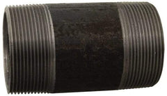 Made in USA - Schedule 80, 1/8" Diam x 60" Long Black Pipe Nipple - Threaded - Industrial Tool & Supply