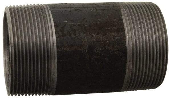 Made in USA - Schedule 80, 1/2" Diam x 48" Long Black Pipe Nipple - Threaded - Industrial Tool & Supply