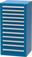 Vidmar - 12 Drawer, Modular Storage Cabinet - Steel, 30" Wide x 27-3/4" Deep x 59" High, Blue - Industrial Tool & Supply