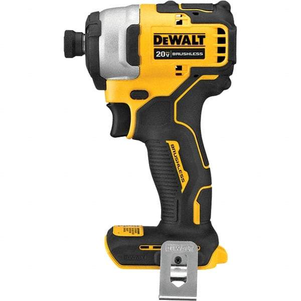 DeWALT - 20 Volt, 1/4" Drive, 1,700 In/Lb Torque, Cordless Impact Driver - Mid-Handle, 2800 RPM, Lithium-Ion, Bare Tool - Industrial Tool & Supply