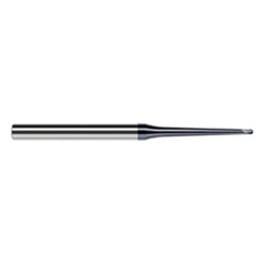 ‎3/32″ Dia. × 1/4″ Shank × 0.074″ DOC × 2-1/2″ OAL, Carbide AlTiN, 2 Flute, Ballnose End Mill - Exact Industrial Supply