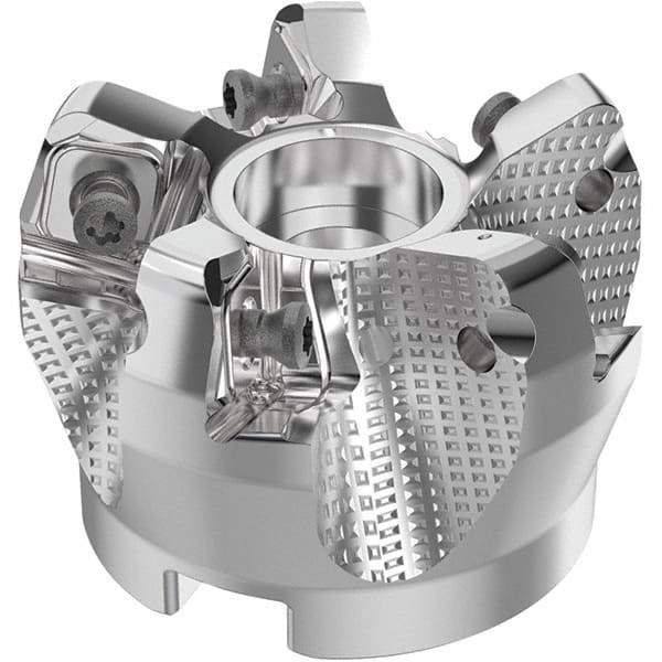 Seco - 2" Cut Diam, 3/4" Arbor Hole, 0.315" Max Depth of Cut, 71° Indexable Chamfer & Angle Face Mill - 5 Inserts, SN.. Insert, Right Hand Cut, 5 Flutes, Through Coolant, Series R220.56 - Industrial Tool & Supply