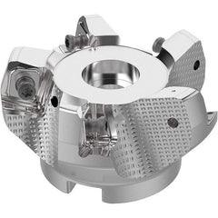 Seco - 2-1/2" Cut Diam, 3/4" Arbor Hole, 0.315" Max Depth of Cut, 71° Indexable Chamfer & Angle Face Mill - 5 Inserts, SN.. Insert, Right Hand Cut, 5 Flutes, Through Coolant, Series R220.56 - Industrial Tool & Supply