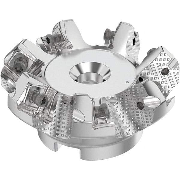 Seco - 63mm Cut Diam, 22mm Arbor Hole, 6mm Max Depth of Cut, 48° Indexable Chamfer & Angle Face Mill - 7 Inserts, SN.. Insert, Right Hand Cut, 7 Flutes, Through Coolant, Series R220.54 - Industrial Tool & Supply