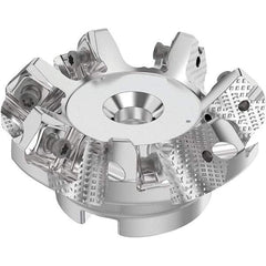 Seco - 63mm Cut Diam, 22mm Arbor Hole, 6mm Max Depth of Cut, 48° Indexable Chamfer & Angle Face Mill - 7 Inserts, SN.. Insert, Right Hand Cut, 7 Flutes, Through Coolant, Series R220.54 - Industrial Tool & Supply