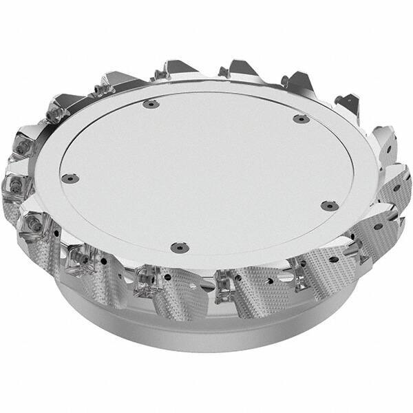 Seco - 8" Cut Diam, 2-1/2" Arbor Hole, 0.315" Max Depth of Cut, 71° Indexable Chamfer & Angle Face Mill - 17 Inserts, SN.. Insert, Right Hand Cut, 17 Flutes, Through Coolant, Series R220.56 - Industrial Tool & Supply