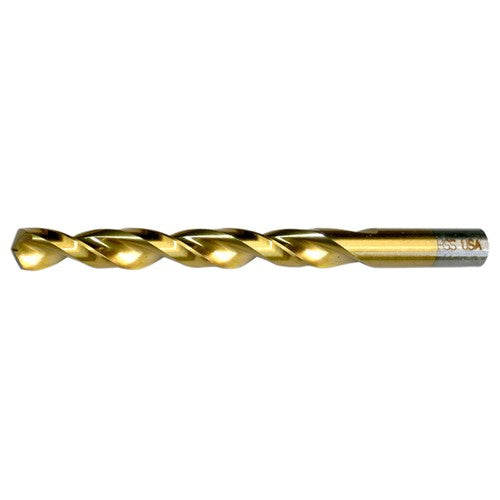 13/32 RHS / RHC HSS 135 Degree Split Point Heavy Duty Parabolic Jobber Length Drill - TiN - Exact Industrial Supply