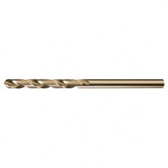 #10 RHS / RHC HSS-CO 8% (M42) 135 Degree Split Point NAS907 Type J Cobalt Heavy Duty 6″ Extended Length Drill - Straw / Gold Oxide - Industrial Tool & Supply