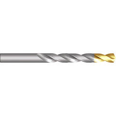 ‎#6 HSS Drill - 4xD - ANSI - Bright/TiN - 118 Degree Split Point E-code # A012N6