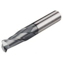 2mm Dia. x 50mm Overall Length 4-Flute 0.5mm C/R Solid Carbide SE End Mill-Round Shank-Center Cut-AlTiN - Industrial Tool & Supply