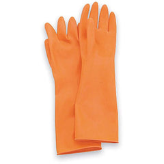 7-Premium Cleanroom Chemical Handlers Natural Rubber Latex Gloves 20 Mil 15″ Length Embossed Palm Orange Cleanroom Packaged 1 Pair Per Poly Bag 10 Pair Per Master Poly Bag 10 Master Poly Bags Per Case - Industrial Tool & Supply