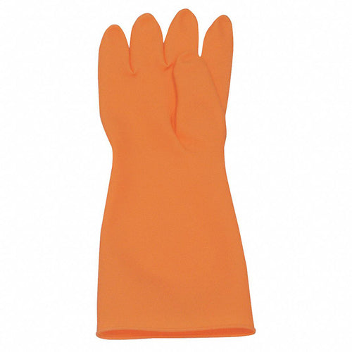 Size 9-Premium Cleanroom chemical handlers natural rubber latex gloves, 20 mil, 15″ length, embossed palm, orange. Cleanroom packaged, 1 pair per poly bag, 10 pair per master poly bag, 10 master poly bags per case. - Industrial Tool & Supply