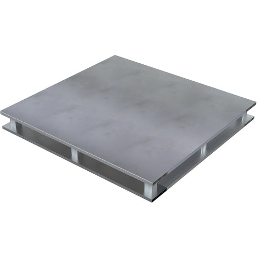 Aluminum Half Pallet Solid Top 24 × 24 Way - Exact Industrial Supply