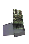 29 Pc. 1/16" - 1/2" by 64ths Cobalt Bronze Oxide Jobber Drill Set - Industrial Tool & Supply