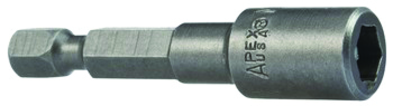 #M6N-0812-6 - 3/8" Magnetic Nutsetter - 1/4" Hex Drive - 6" Overall Length - Industrial Tool & Supply