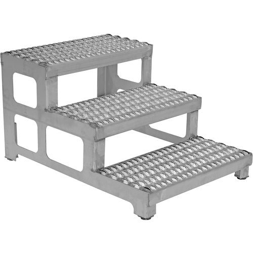 Adj Alum Step Mate Stand 3 Step 24.06 × 33.62 - Exact Industrial Supply
