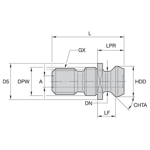 RK50ISBM PULL STUD SK50 ISO7388/2 TYPE B - Industrial Tool & Supply