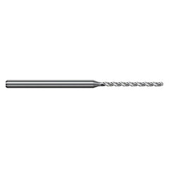 0.793 mm Dia. × 3 mm Shank × 7.8 mm Flute Length × 50 mm OAL, 8xD, 130°, TiB2, 3xD Flute, Round Solid Carbide Drill - Exact Industrial Supply