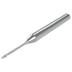 2.5mm - 3mm Shank - 3mm LOC - 38mm OAL 2 FL Ball Nose Carbide End Mill with 3mm Reach - Uncoated - Industrial Tool & Supply