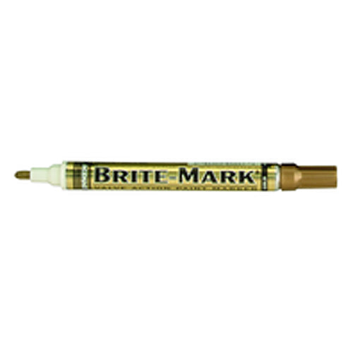 Brite-Mark Paint Marker - Oil Based - Gold - Industrial Tool & Supply